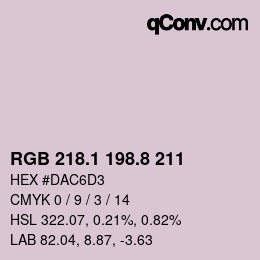 Color code: RGB 218.1 198.8 211 | qconv.com