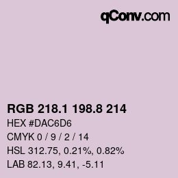 Color code: RGB 218.1 198.8 214 | qconv.com