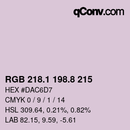 Color code: RGB 218.1 198.8 215 | qconv.com