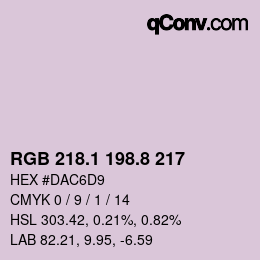 Color code: RGB 218.1 198.8 217 | qconv.com