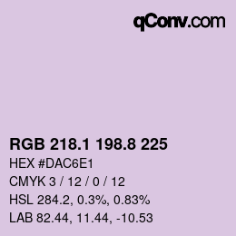 Color code: RGB 218.1 198.8 225 | qconv.com