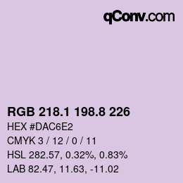 Color code: RGB 218.1 198.8 226 | qconv.com