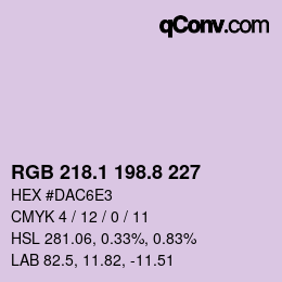 カラーコード: RGB 218.1 198.8 227 | qconv.com