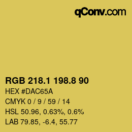 カラーコード: RGB 218.1 198.8 90 | qconv.com