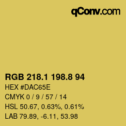 カラーコード: RGB 218.1 198.8 94 | qconv.com