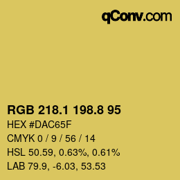 カラーコード: RGB 218.1 198.8 95 | qconv.com