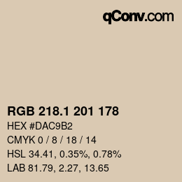 Color code: RGB 218.1 201 178 | qconv.com