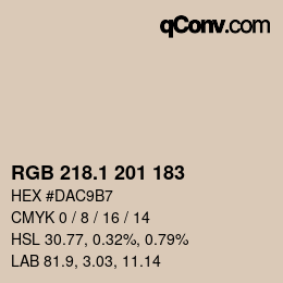Color code: RGB 218.1 201 183 | qconv.com