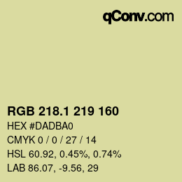 カラーコード: RGB 218.1 219 160 | qconv.com