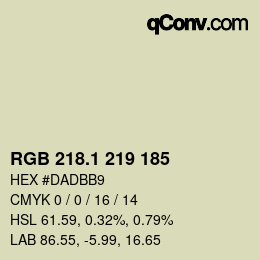 カラーコード: RGB 218.1 219 185 | qconv.com