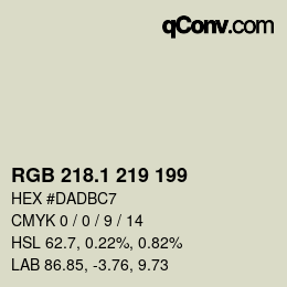 カラーコード: RGB 218.1 219 199 | qconv.com