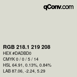 カラーコード: RGB 218.1 219 208 | qconv.com