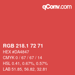 カラーコード: RGB 218.1 72 71 | qconv.com