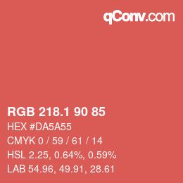 カラーコード: RGB 218.1 90 85 | qconv.com