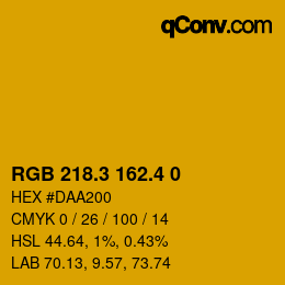 カラーコード: RGB 218.3 162.4 0 | qconv.com