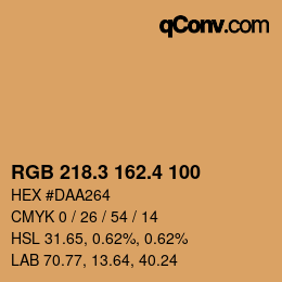 カラーコード: RGB 218.3 162.4 100 | qconv.com