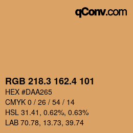 カラーコード: RGB 218.3 162.4 101 | qconv.com