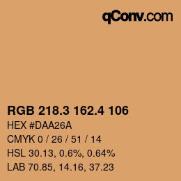カラーコード: RGB 218.3 162.4 106 | qconv.com
