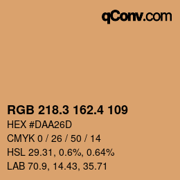 カラーコード: RGB 218.3 162.4 109 | qconv.com