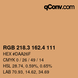カラーコード: RGB 218.3 162.4 111 | qconv.com
