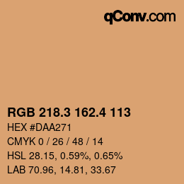 カラーコード: RGB 218.3 162.4 113 | qconv.com