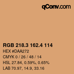 カラーコード: RGB 218.3 162.4 114 | qconv.com