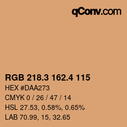 カラーコード: RGB 218.3 162.4 115 | qconv.com