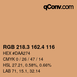 カラーコード: RGB 218.3 162.4 116 | qconv.com