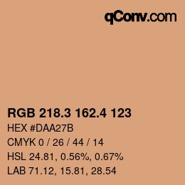 カラーコード: RGB 218.3 162.4 123 | qconv.com