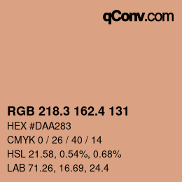 カラーコード: RGB 218.3 162.4 131 | qconv.com