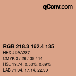 カラーコード: RGB 218.3 162.4 135 | qconv.com