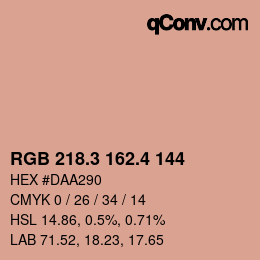 カラーコード: RGB 218.3 162.4 144 | qconv.com