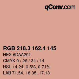 カラーコード: RGB 218.3 162.4 145 | qconv.com