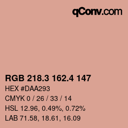 カラーコード: RGB 218.3 162.4 147 | qconv.com