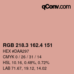 カラーコード: RGB 218.3 162.4 151 | qconv.com