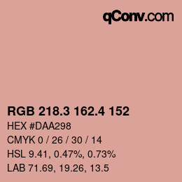カラーコード: RGB 218.3 162.4 152 | qconv.com