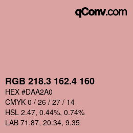 カラーコード: RGB 218.3 162.4 160 | qconv.com