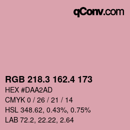 カラーコード: RGB 218.3 162.4 173 | qconv.com