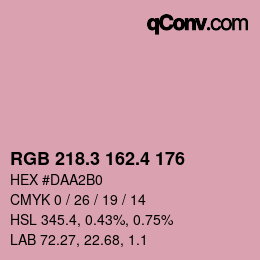 カラーコード: RGB 218.3 162.4 176 | qconv.com
