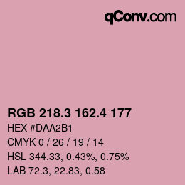 カラーコード: RGB 218.3 162.4 177 | qconv.com