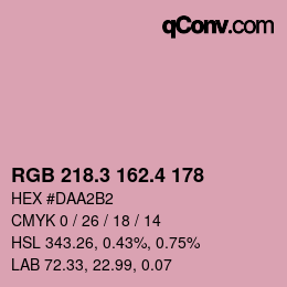 カラーコード: RGB 218.3 162.4 178 | qconv.com