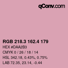 カラーコード: RGB 218.3 162.4 179 | qconv.com