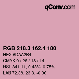 カラーコード: RGB 218.3 162.4 180 | qconv.com