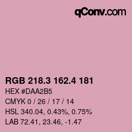 カラーコード: RGB 218.3 162.4 181 | qconv.com