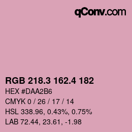 カラーコード: RGB 218.3 162.4 182 | qconv.com