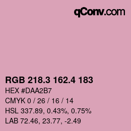 カラーコード: RGB 218.3 162.4 183 | qconv.com