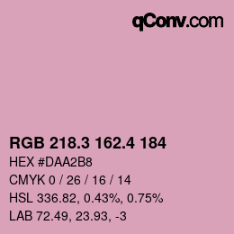 カラーコード: RGB 218.3 162.4 184 | qconv.com
