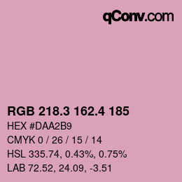カラーコード: RGB 218.3 162.4 185 | qconv.com