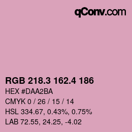 カラーコード: RGB 218.3 162.4 186 | qconv.com