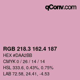 カラーコード: RGB 218.3 162.4 187 | qconv.com